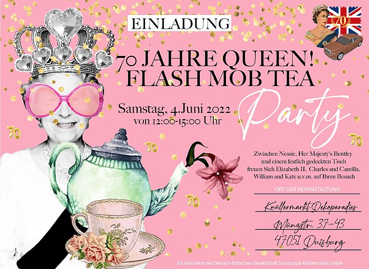 70 Jahre Queen! Flash Mob Tea Party am Knllermarkt 2022